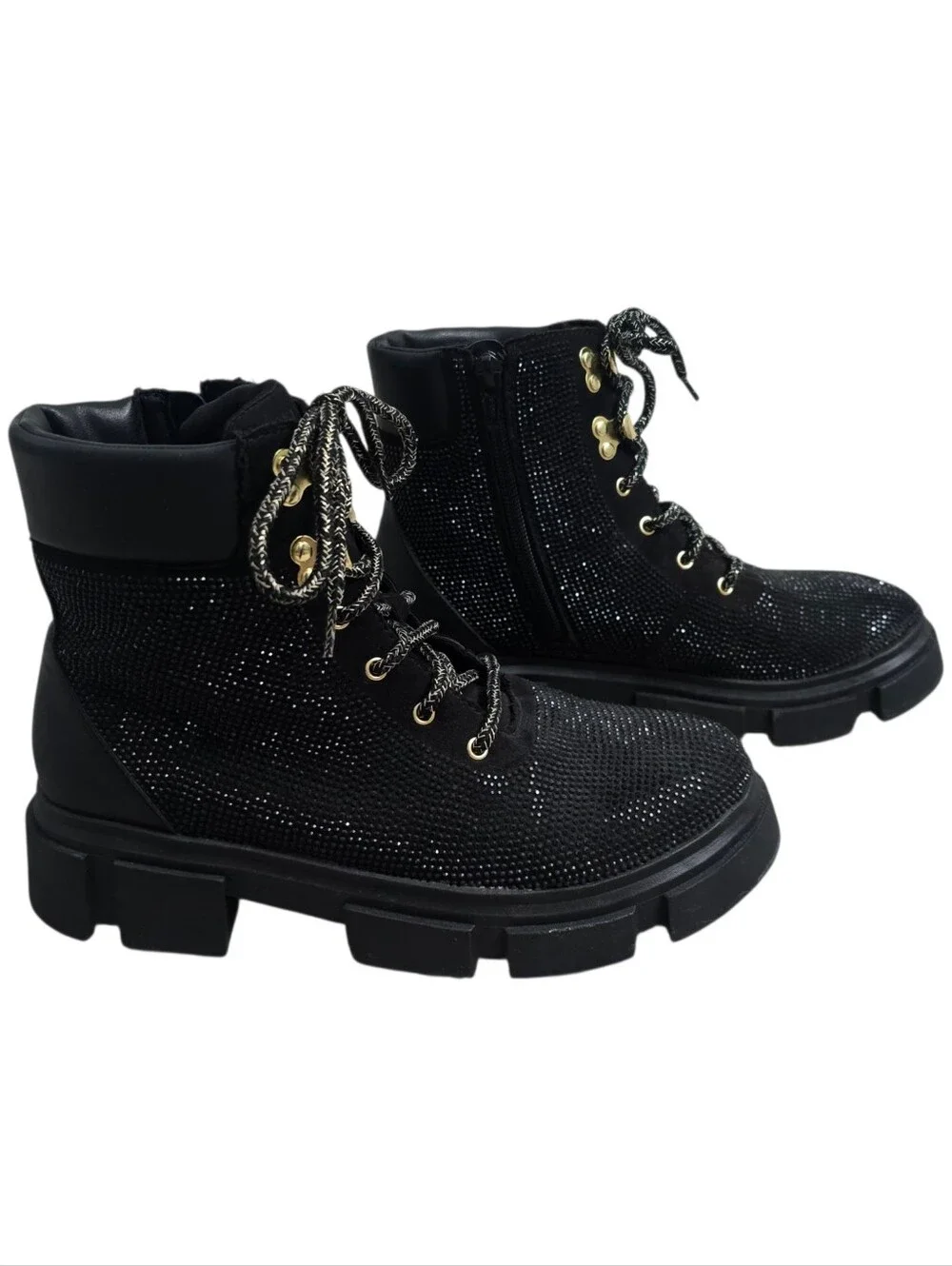 Wonder Nation Big Girl Rhinestone Combat Boot Size 5y